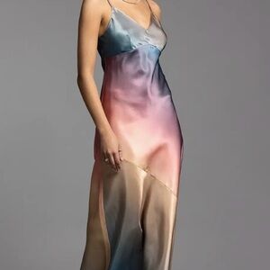 NWT!! WEEKEND Elegant Multicolor Satin Dress zs L Valentines Day.
